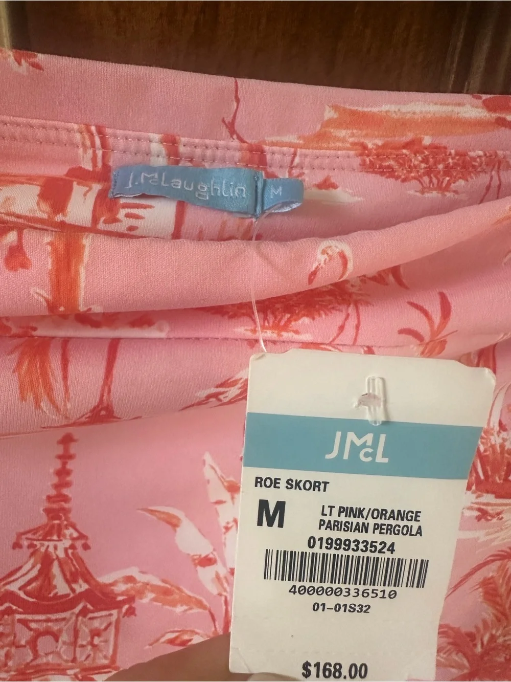 J McLaughlin NWT Pink/Coral Parisian pergola Skort NWT Medium (6-8) - Picture 2 of 6